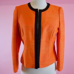 Ted Baker Neon Orange Tweed Cropped Blazer Jacket